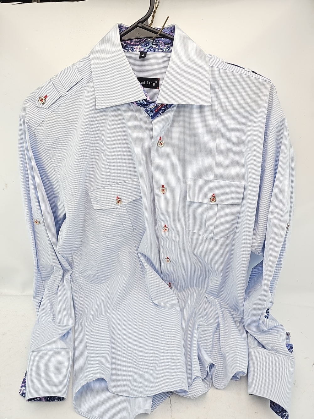 Jared Lang Patterned Contrast Dress Shirt